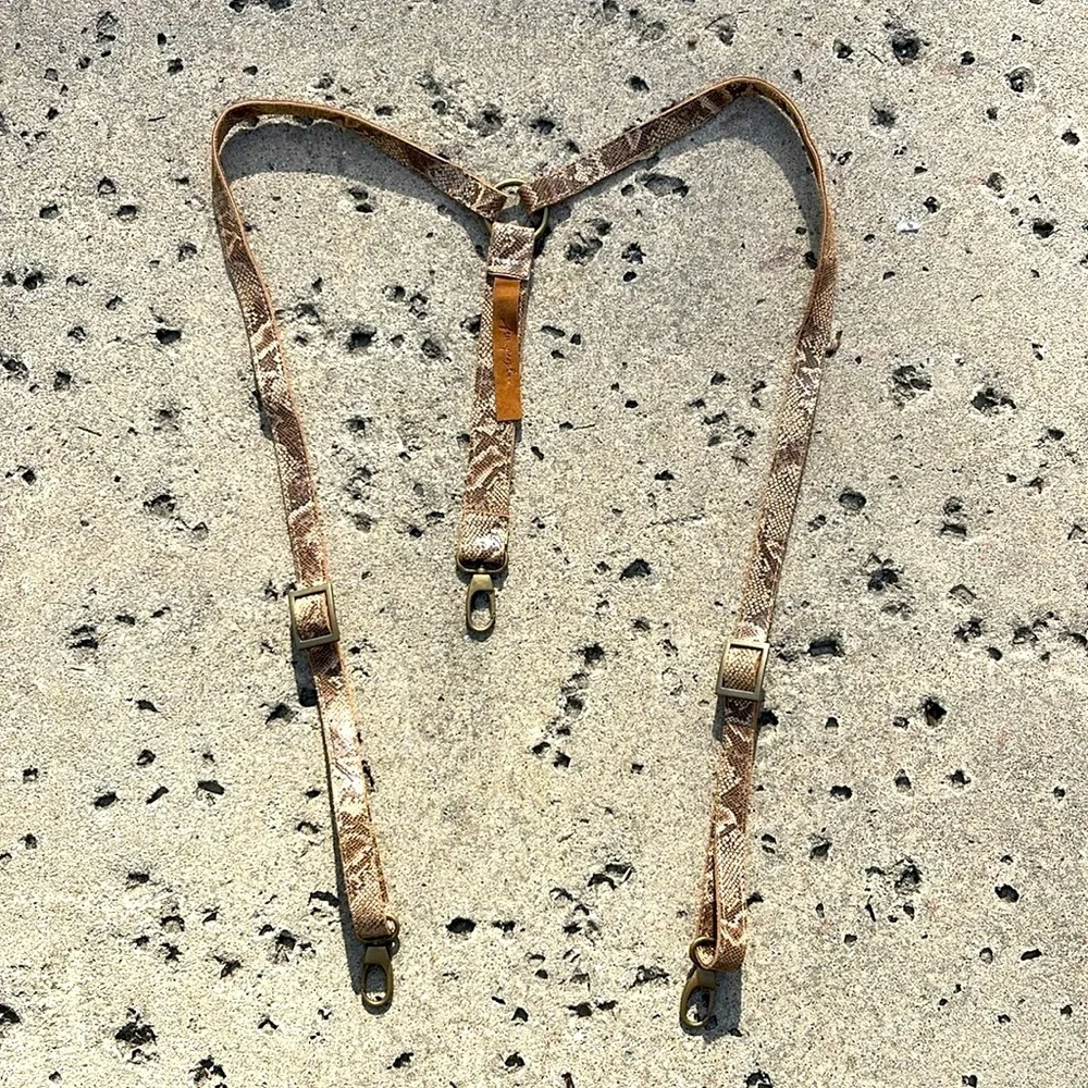 New🌟 Free People-Wild Thing Suspenders-Brown & Tan Python,